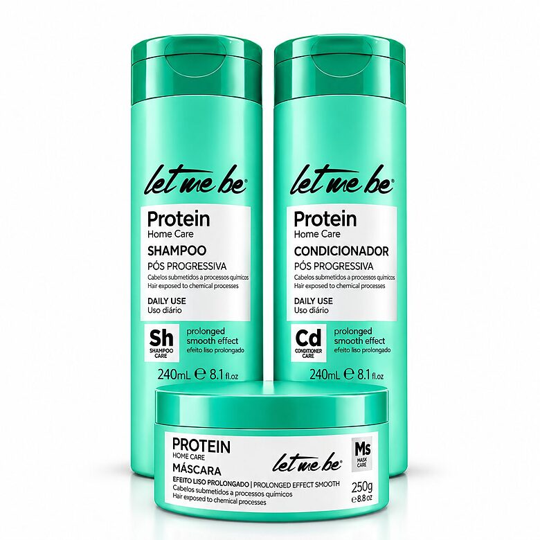 Baltymų namų plaukų priežiūros rinkinys (šampūnas 240 ml + kondicionierius 240 ml + kaukė 250 ml) — Let Me Be