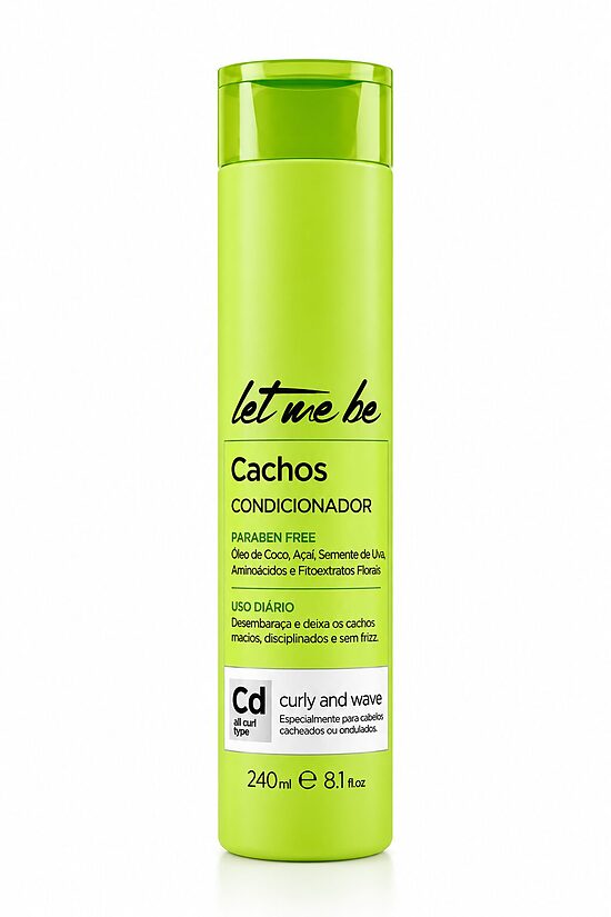 Let Me Be Cachos Conditioner – profesionāls kondicionieris porainiem, cirtainiem un viļņainiem matiem, 240 ml