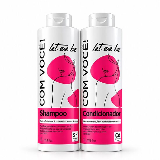 Com Você rinkinys su hialurono rūgštimi ir pantenoliu (šampūnas 1000 ml + kondicionierius 1000 ml), LetMeBe