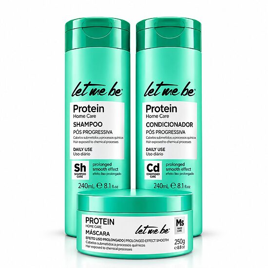 Baltymų namų plaukų priežiūros rinkinys (šampūnas 240 ml + kondicionierius 240 ml + kaukė 250 ml) — Let Me Be